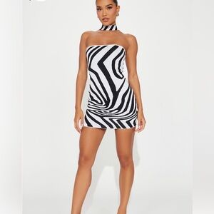 Zebralicious sweater mini dress